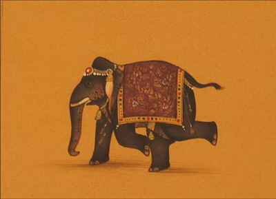 miniature peinture elephant inde